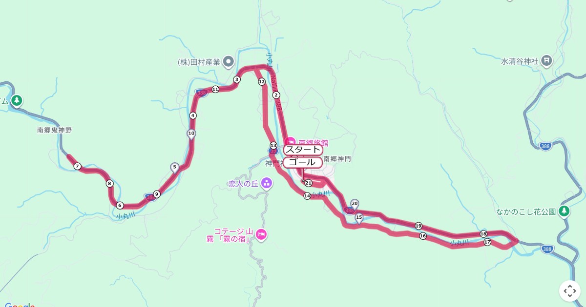 ロードレースin百済の里のコースを地図で表示