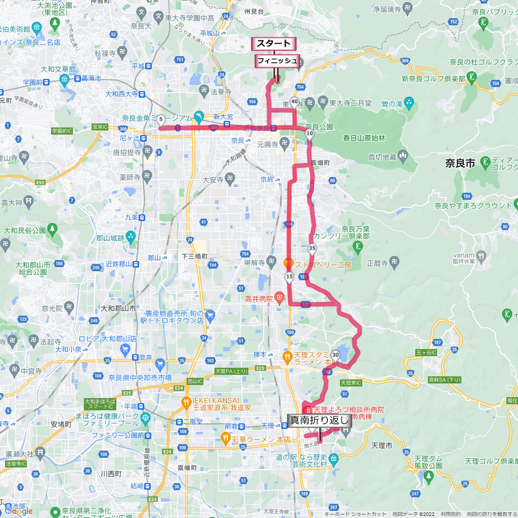 奈良マラソン,コース,地図,マップ,距離とタイム,高低差
