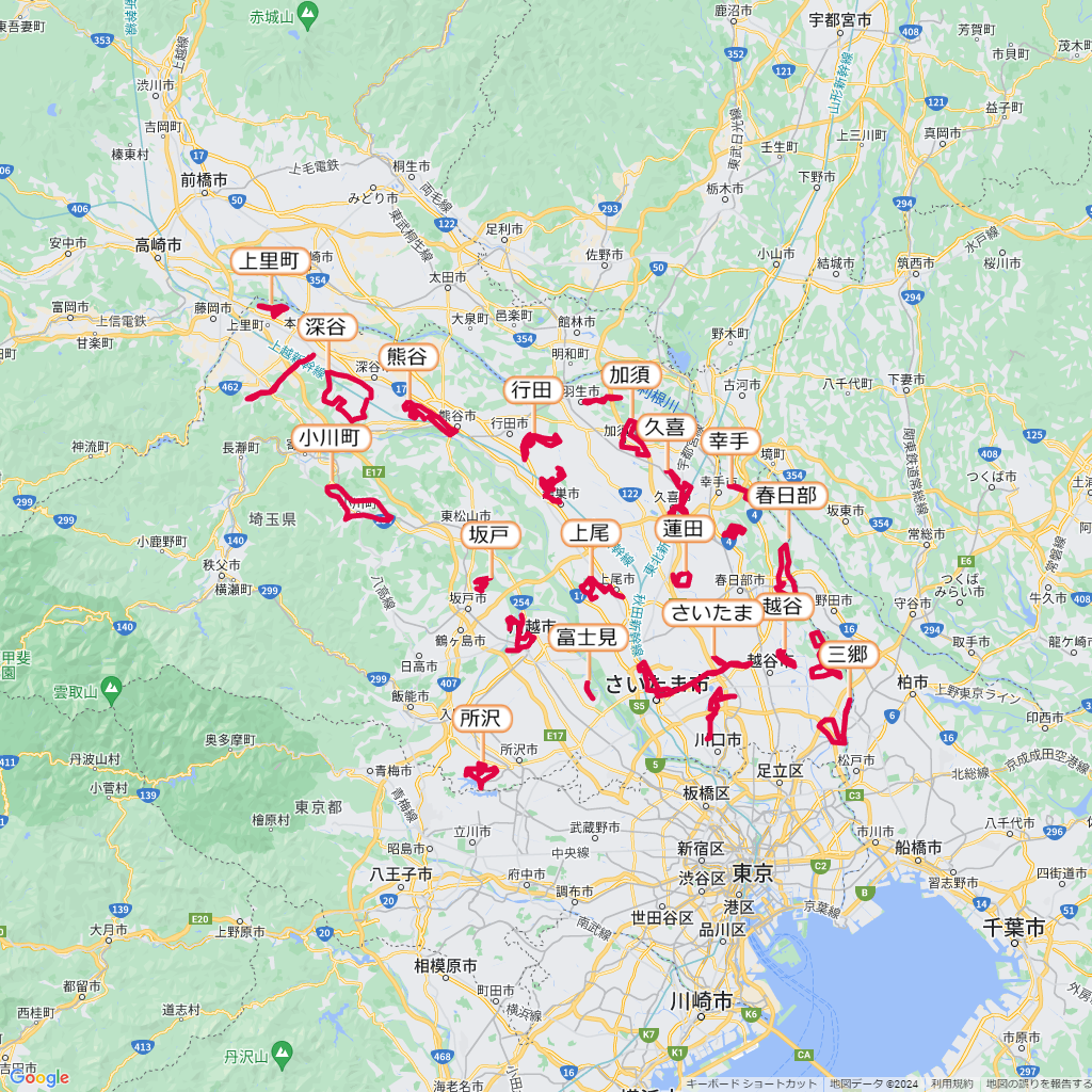 埼玉県のマラソン大会,コース,地図,マップ,距離とタイム,高低差
