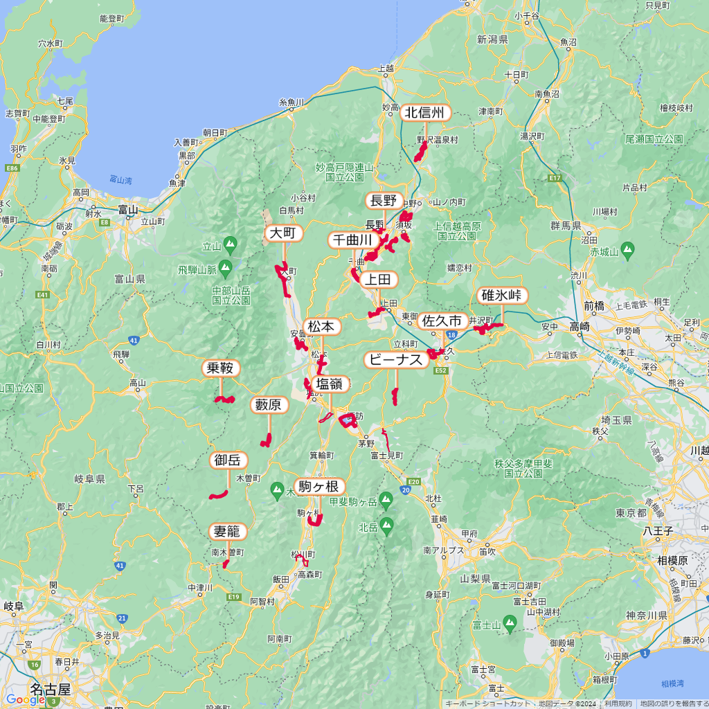 長野県のマラソン大会,コース,地図,マップ,距離とタイム,高低差