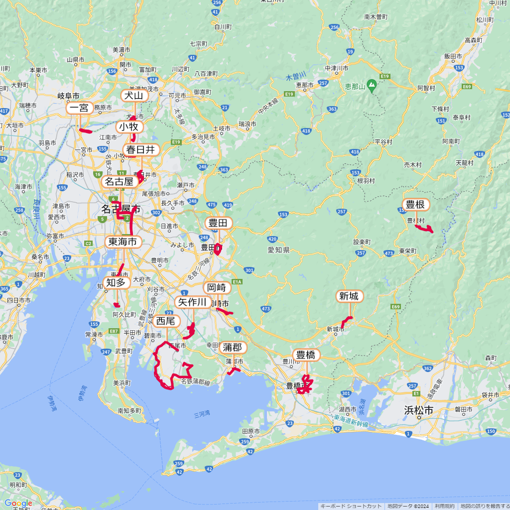 愛知県のマラソン大会,コース,地図,マップ,距離とタイム,高低差