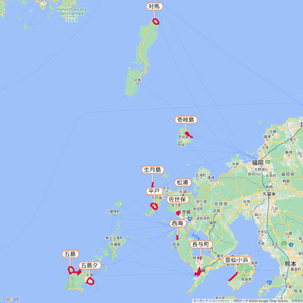 長崎県のマラソン大会,コース,地図,マップ,距離とタイム,高低差