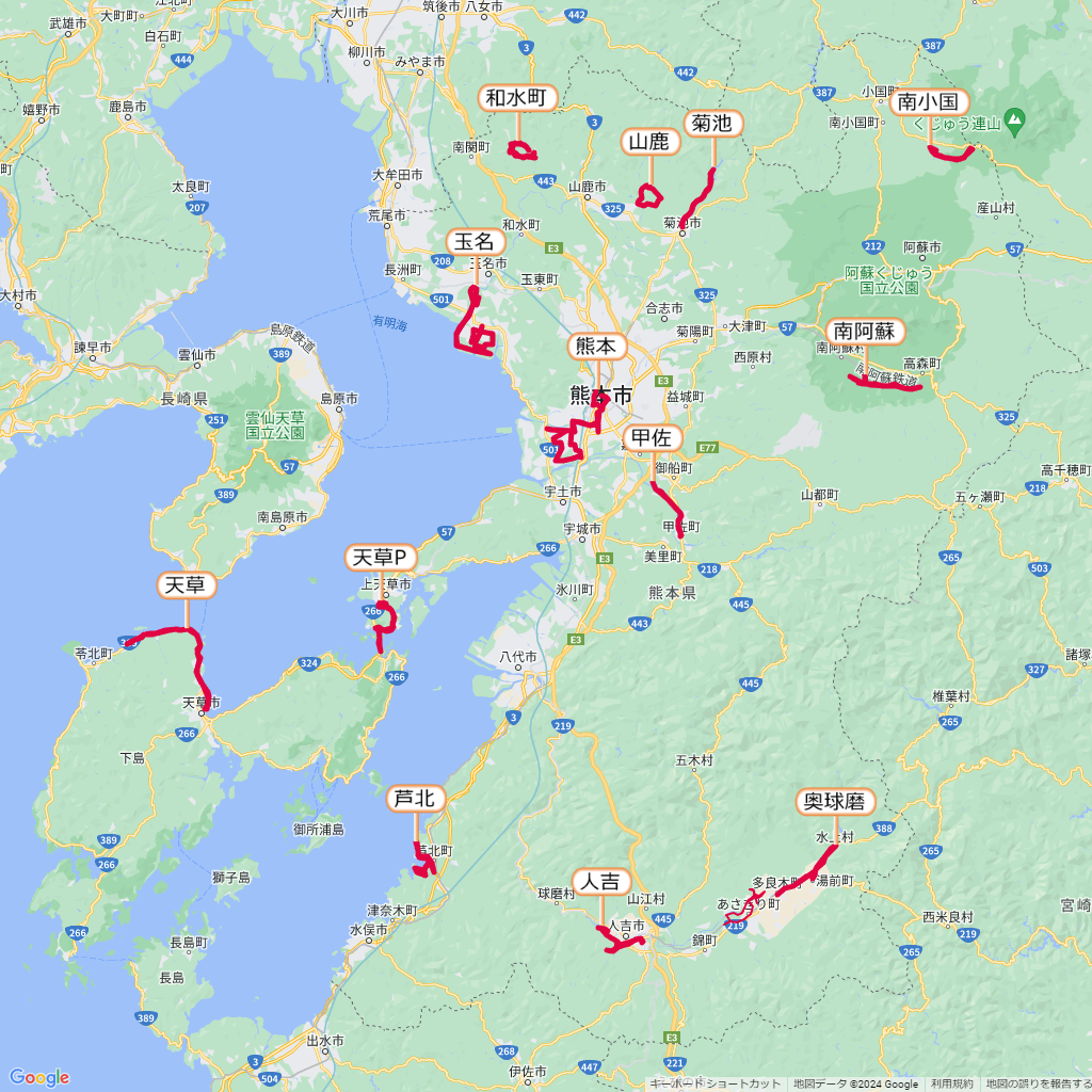 熊本県のマラソン大会,コース,地図,マップ,距離とタイム,高低差