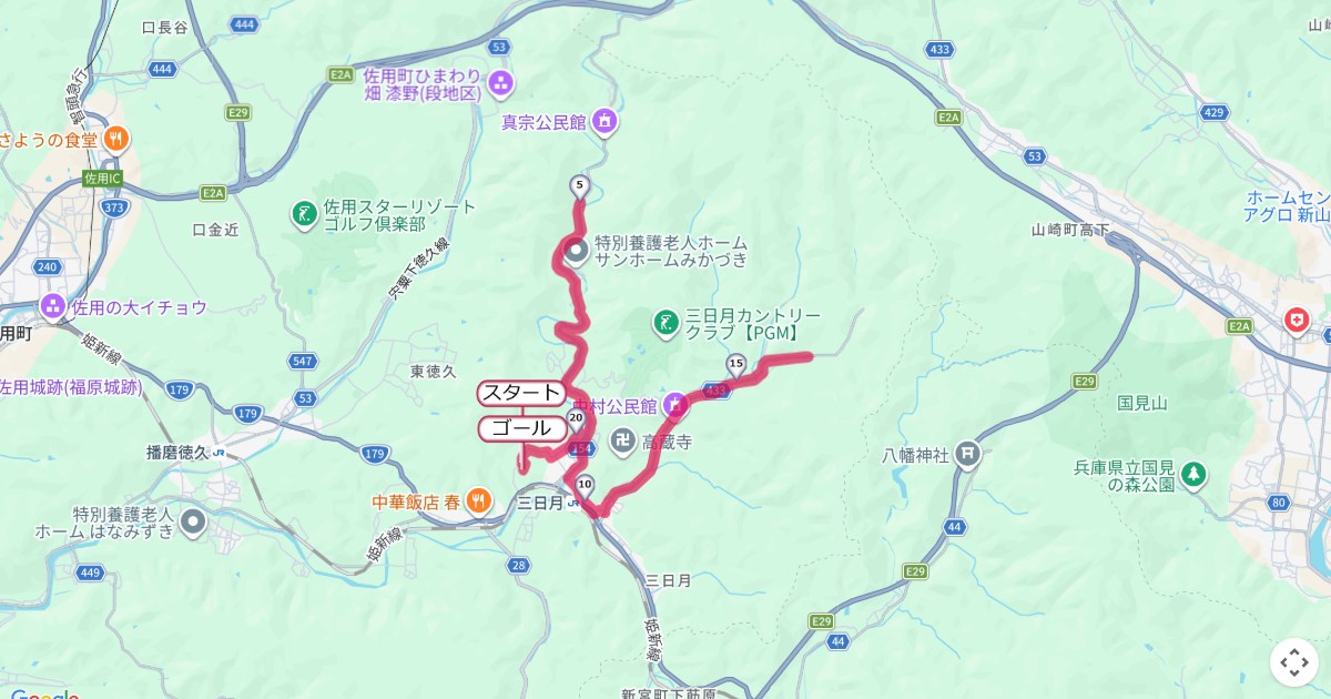 さようマラソン,佐用マラソンのコースを地図で表示