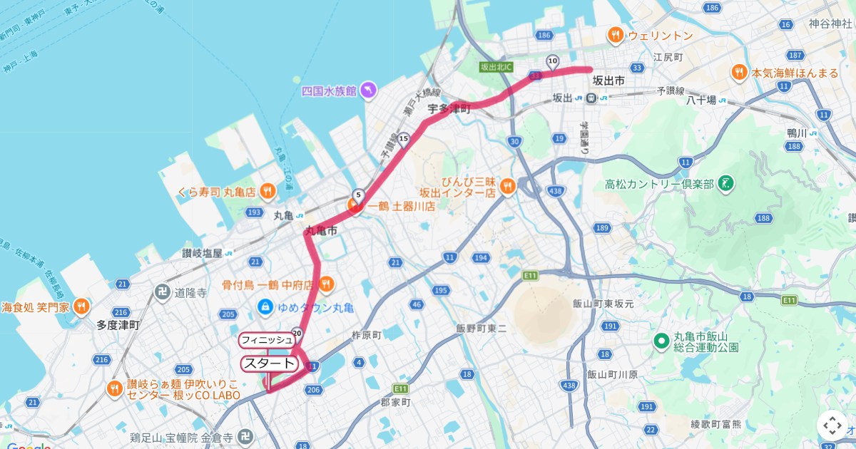 日本学生ハーフマラソンのコースを地図で表示