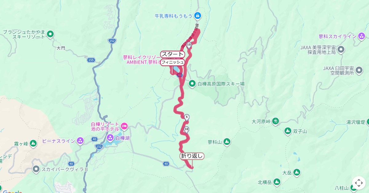 女神湖ビーナスマラソンのコースを地図で表示