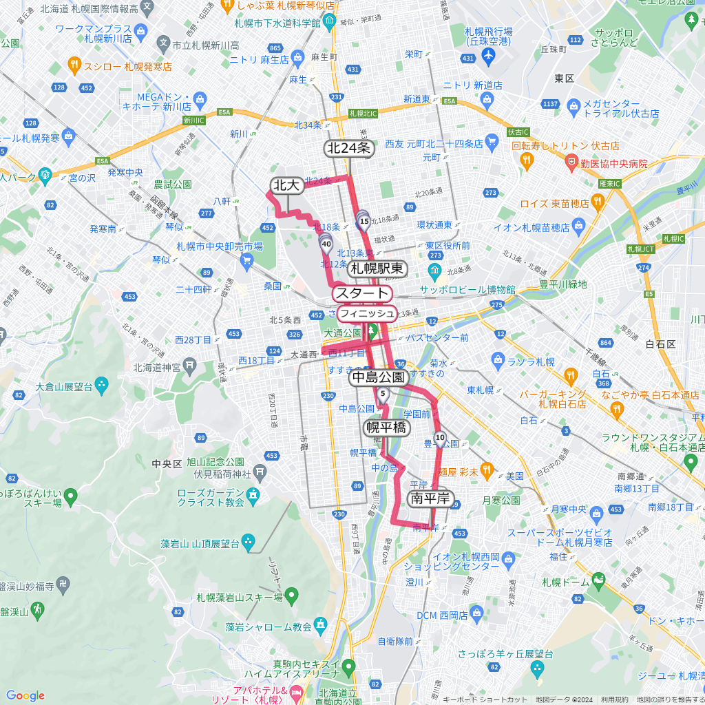 東京オリンピック女子マラソン（札幌）,札幌マラソン,コース,地図,マップ,距離とタイム,高低差