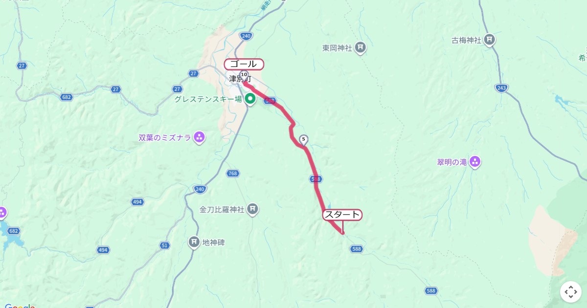 つべつ紅葉マラソン,津別マラソンのコースを地図で表示