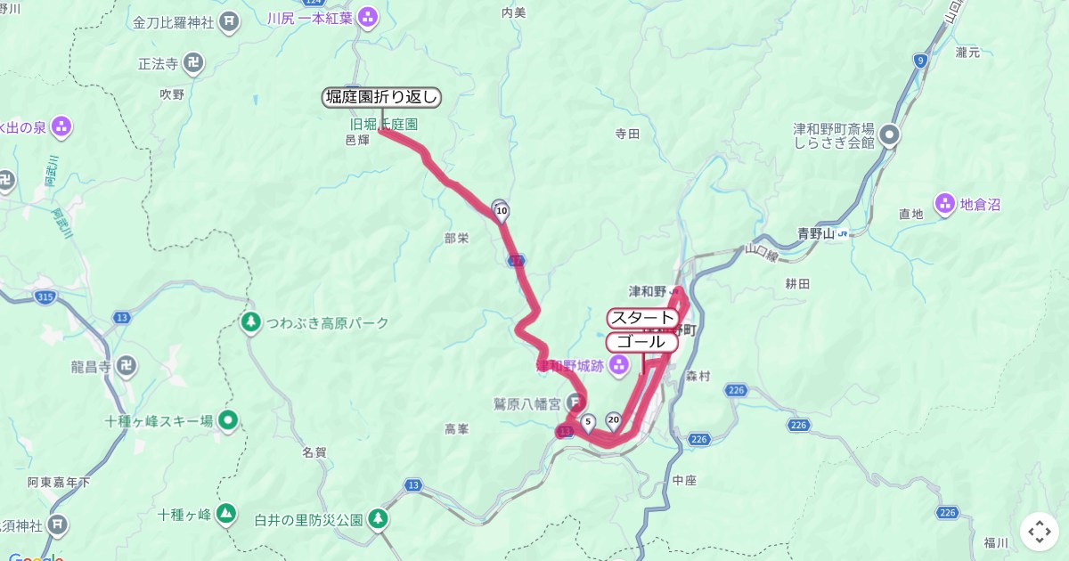つわのSL健康マラソン,津和野マラソンのコースを地図で表示