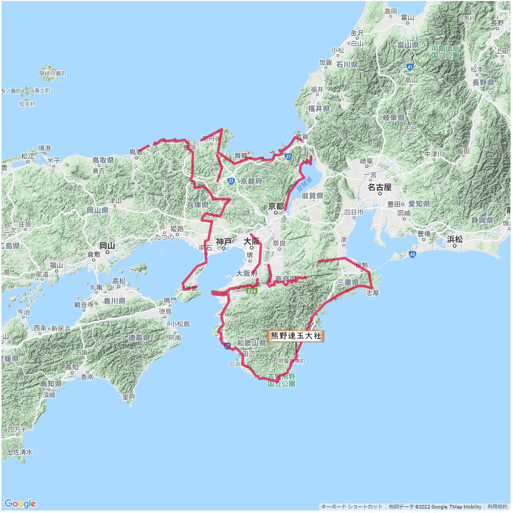 近畿自然歩道,コース,地図,マップ,ルート,歩く