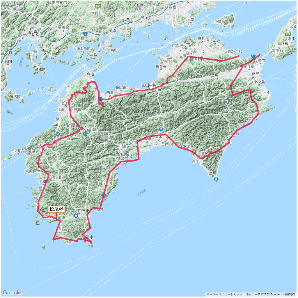 四国自然歩道,コース,地図,マップ,ルート,歩く