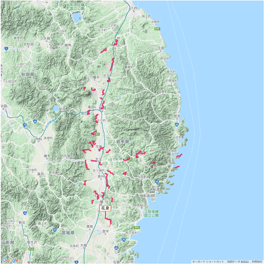 東北自然歩道(岩手県),コース,地図,マップ,ルート,歩く