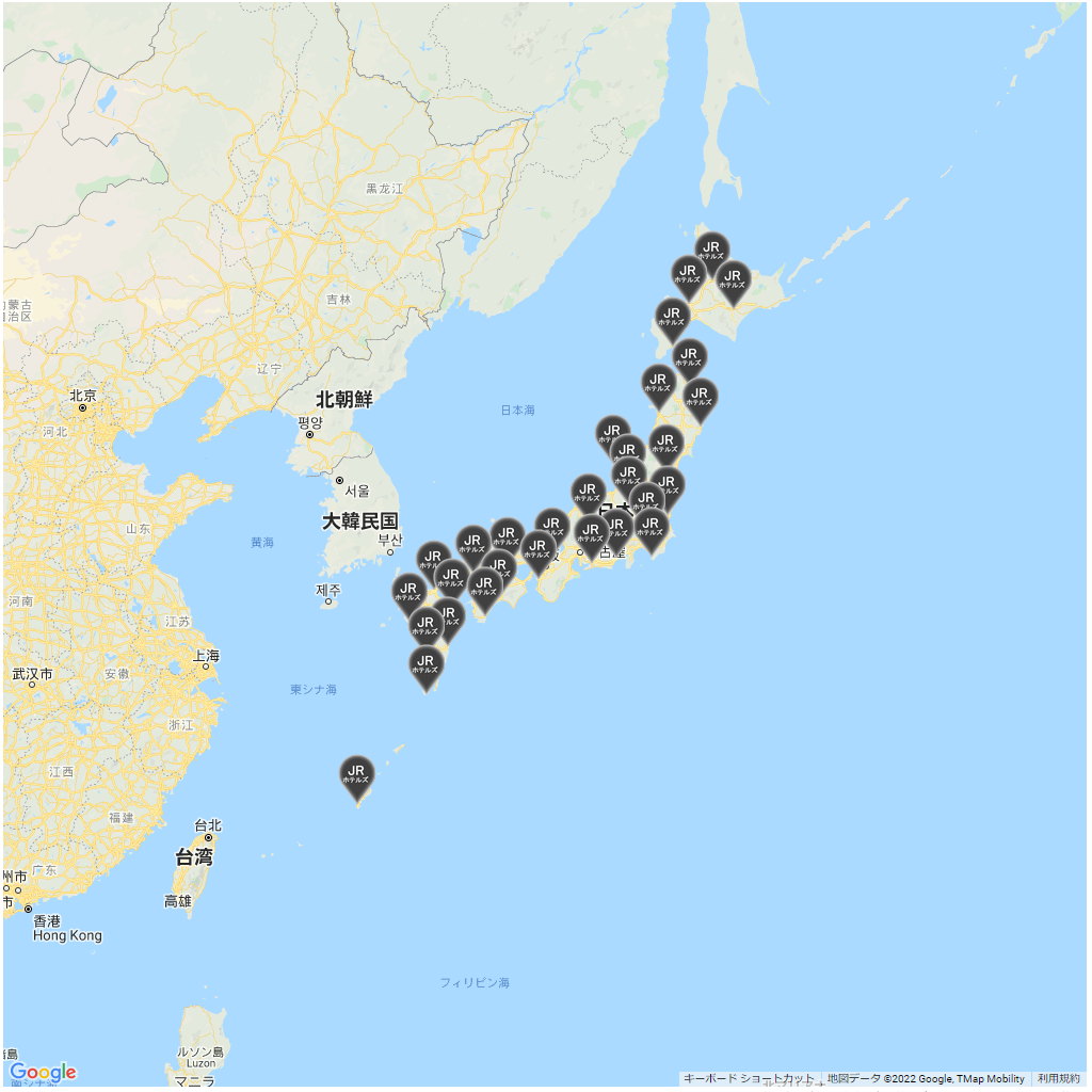 JR系ホテルグループ,ホテルチェーンマップ,全国一覧,地図で探す